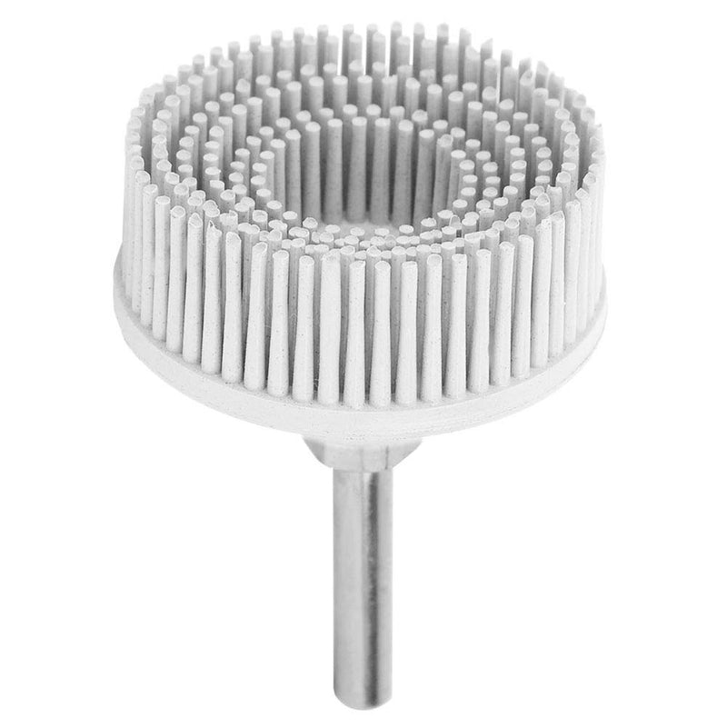 2 Inch Bristle Discs, Emery Rubber Grinding Brush, Sanding Disc for Rust Removal and Drill Attachment, Deburring and Cleaning Tool (White) White