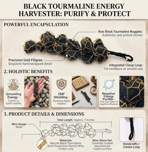 Black Tourmaline Gemstone Tree 7.5 INCHES Crystal Healing Home Office Gift Reiki FENG Shui Meditation Peace Wellness Health Metaphysical Gemstone Energy Power Handcrafted