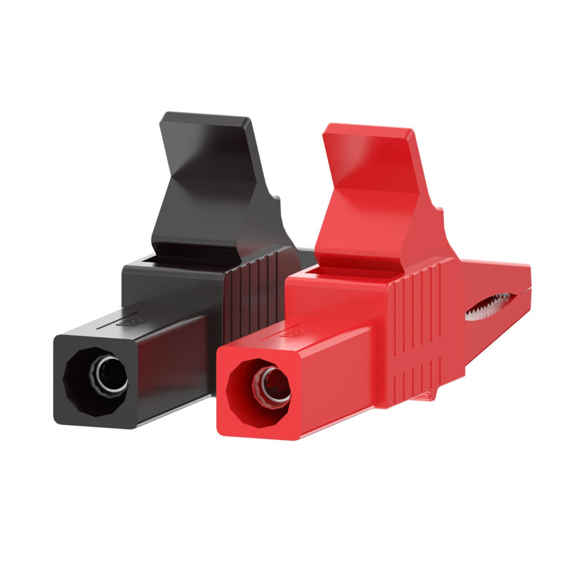Goupchn 10PCS Heavy Duty Alligator Clips Crocodile Clips, Red+Black | Full Insulated Safe Crocodile Clips, 4mm Female Banana Jack Socket, Automotive Car Battery Electrical Testing