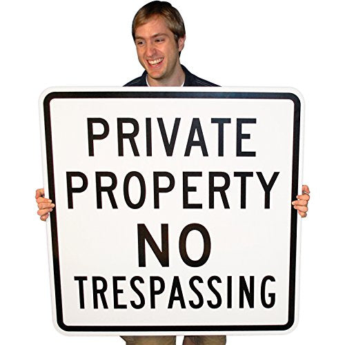 SmartSign "Private Property - No Trespassing" Sign | 24" x 24" Aluminum 24" x 24"