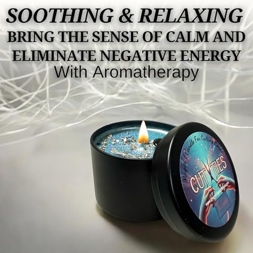 Cut Ties Spiritual Candle to Cut Cords, End Toxic Relationships, Break Unhealthy Attachments & Release Negative Energy | Energy Cleansing | Soy Candles Non Toxic | Sage Candle | Cleanse Your Home Small 4oz