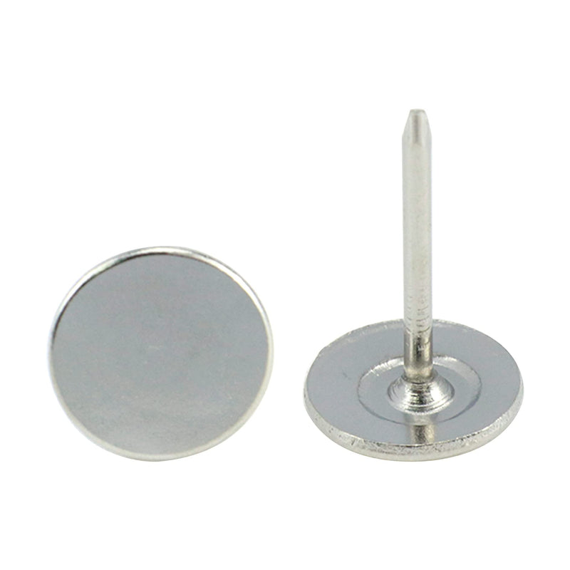 [Australia - AusPower] - 200Pcs Flat Head Upholstery Tacks Home Furniture Decor Tacks Upholstery Nails Flat Push Pins Flat Thumb Tacks Silver (11mmx17mm) 11*17mm(200Pcs) 