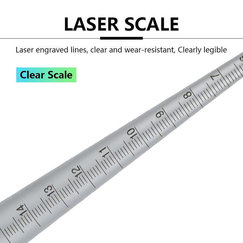 [Australia - AusPower] - Stainless Aperture ruler Taper Gauge, Full Round Dia Scale Wedge Feeler Gauge, Hole Inspection Measuring Ruler, Accuracy 0.1mm - Range (3-15mm) 