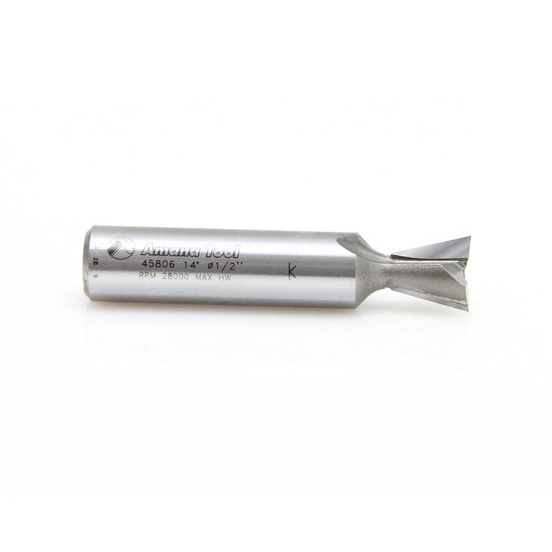 Amana Tool - 45806 Carbide Tipped Dovetail 14 Deg x .532 Dia x 1/2 Shank For Om 0.532 D x 1/2 CH x 1/2