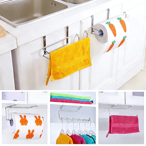2 Pack No Drill Stainless Steel Under Cabinet Paper Towel Holder 2 PCS