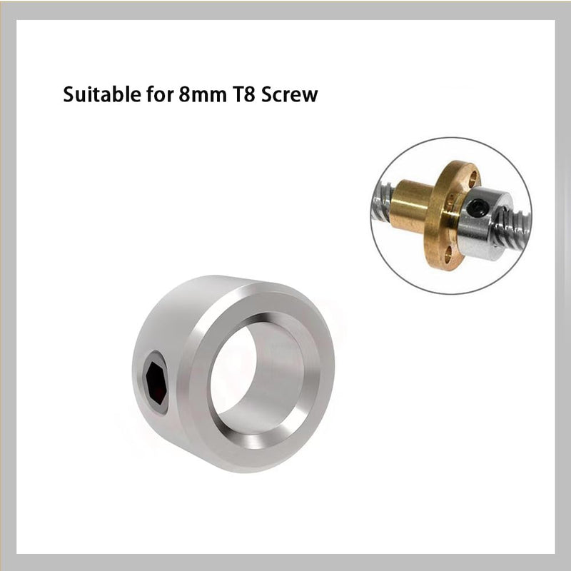 5/16"(8mm) Bore Shaft Collars,Solid Steel Style Zinc Plated Set Screw Lock Collar, T8 Lead Screw Lock Ring for 3D Printer CNC Parts (10) 10