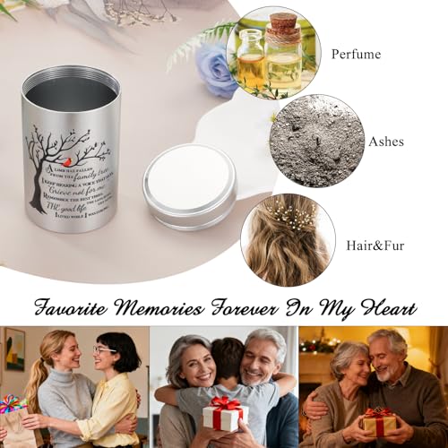 SOITIS Set of 4 Small Urns for Human Ashes Keepsake, 3.54 Inches Stainless Steel Mini Urns for Ashes, Cremation Urns for Women Men, Funeral Keepsake Burial Holder Black+silver