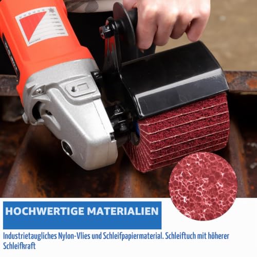 Sanding Roller Brush Grit 120 Sanding Sleeves Fibre Sanding Roller | Nylon fibre and sandpaper slats, 120 for fine sanding, flexible for contours, for wood, metal and polishing 120 Grit with Sandpaper