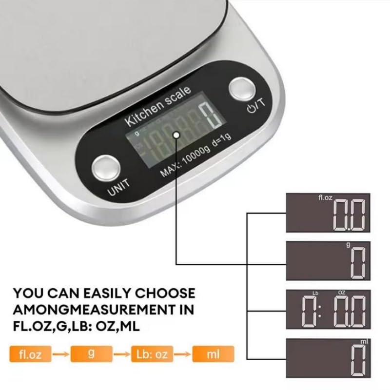 Digital Kitchen Scales 10 kg Electronic Jewellery Food Baking Scale Multifunctional Measuring Tool LCD Display Electronic Scales