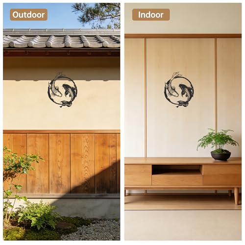 YATEASLU Yin Yang Koi Wall Decor, Zen Fish Art