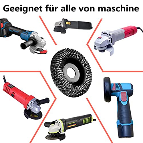 Wood Grinding Disc for Angle Grinder 125 mm Wood Carving Disc, Rasp Disc 125 Wood, Wood Rasp Milling Disc for Shaping and Grinding, Suitable for Wood Carving Disc with Inner Rods of 16 or 22 mm