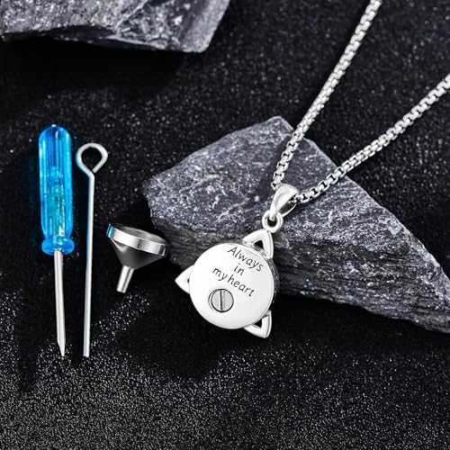POPLYKE Celtic Urn Necklace for Ashes 925 Sterling Silver Celtic Knot Ashes Necklace Moon Star Urn Necklace Irish Cremation Jewellery