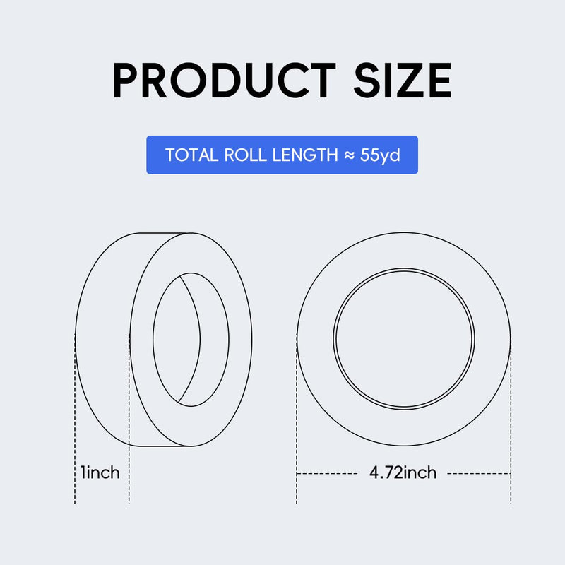 Masking Tape, White, 1 Inch x 55 Yards, 2 Rolls, Medium-Adhesion, No Residue, Clean Removal, for Painting, Multi-Surface DIY, Arts Crafts, Car Spray Off White 1 inch*55Y