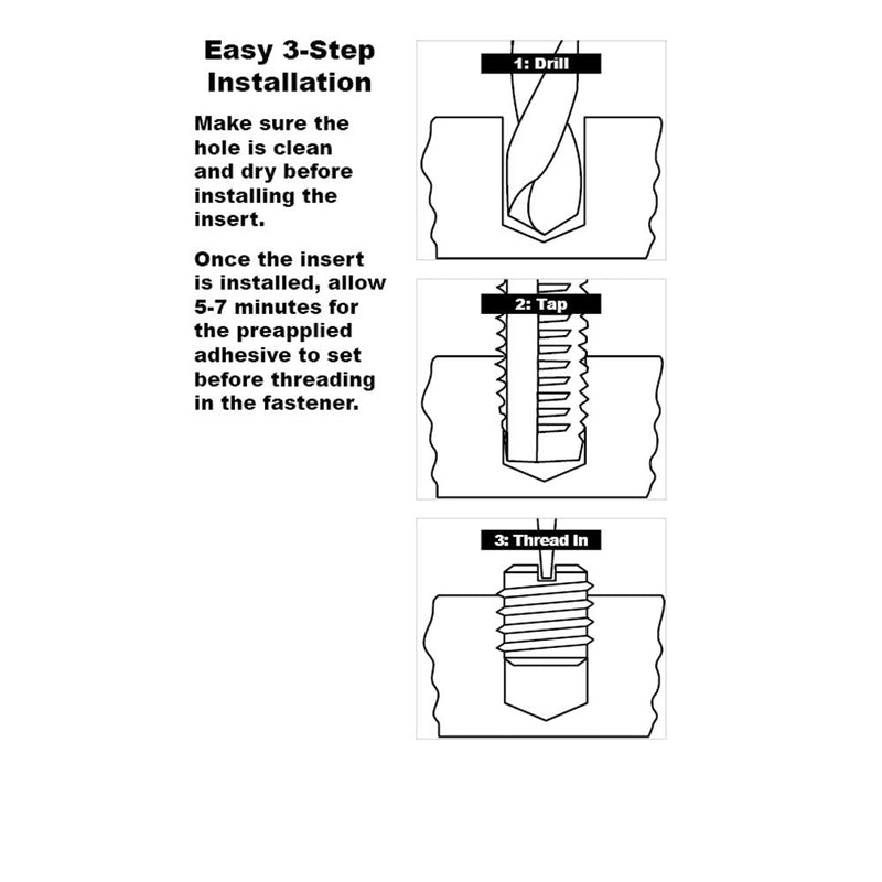 [Australia - AusPower] - E-Z Lok Externally Threaded Insert, C12L14 Carbon Steel, Meets AISI 12L14, M6-1.0 Internal Threads, M10x1.5 External Threads, 10.49mm Length, Made in US (Pack of 5) 