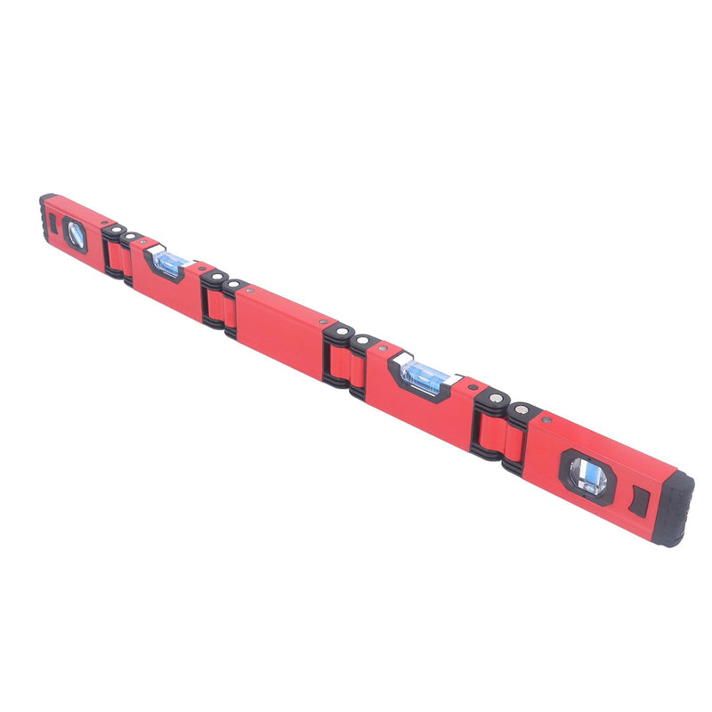 [Australia - AusPower] - 28 Inch Foldable Level Ruler, High Accuracy Leveler Tool for Pipes Stairs and Corners, Adjustable Folding Design, Small Level for Easy Storage 