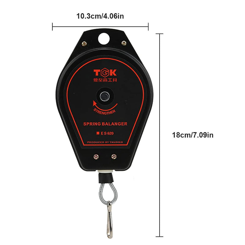 [Australia - AusPower] - ES620 Retractable Spring Pulley 0.6-2.0 kg Retractable Tool Holder Mounting Holder Hanging Black 
