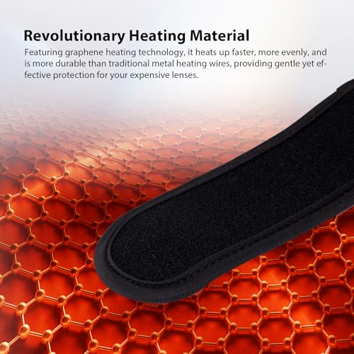 Haida V2 Anti-Fog Lens Heater Warmer Demisting Belt Lens Heater Uniform 3 Settings Heat Modes USB Support（Red） Red
