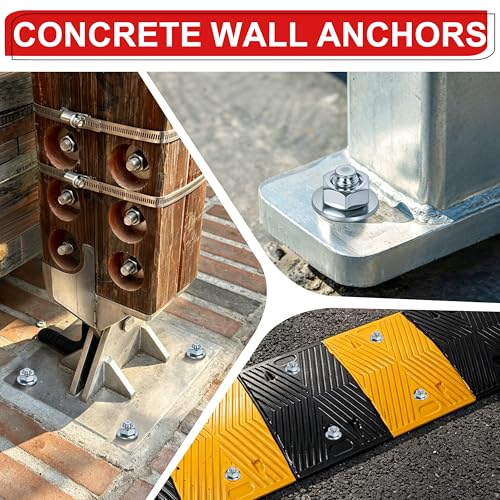 Ahniiqo 1/2 x 3-3/4 inch galvanized wedge anchors for concrete walls, floors, and brick masonry