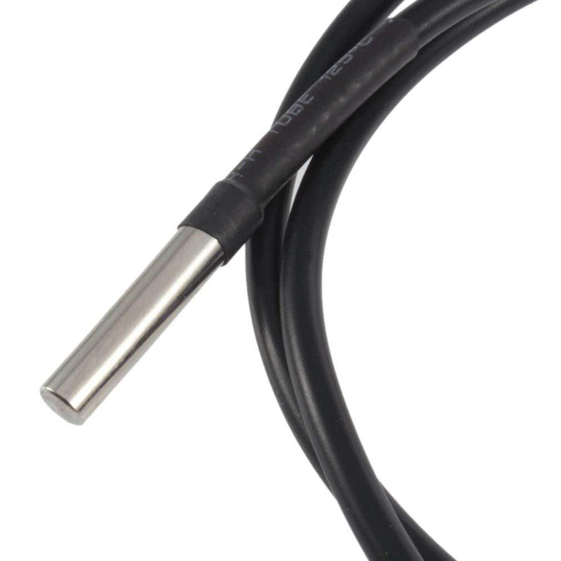 HiLetgo 5pcs DS18B20 Temperature Sensor Temperature Probe Stainless Steel Package Waterproof 1M (Pack of 2) Small (Pack of 2)