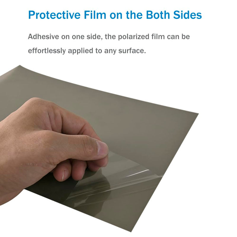[Australia - AusPower] - Polarized Film Sheets 2 PCS 7.8x11.8inches/20x30cm Adhesive Polarizer Linear Polarizing Filter for Screen Educational Physics 