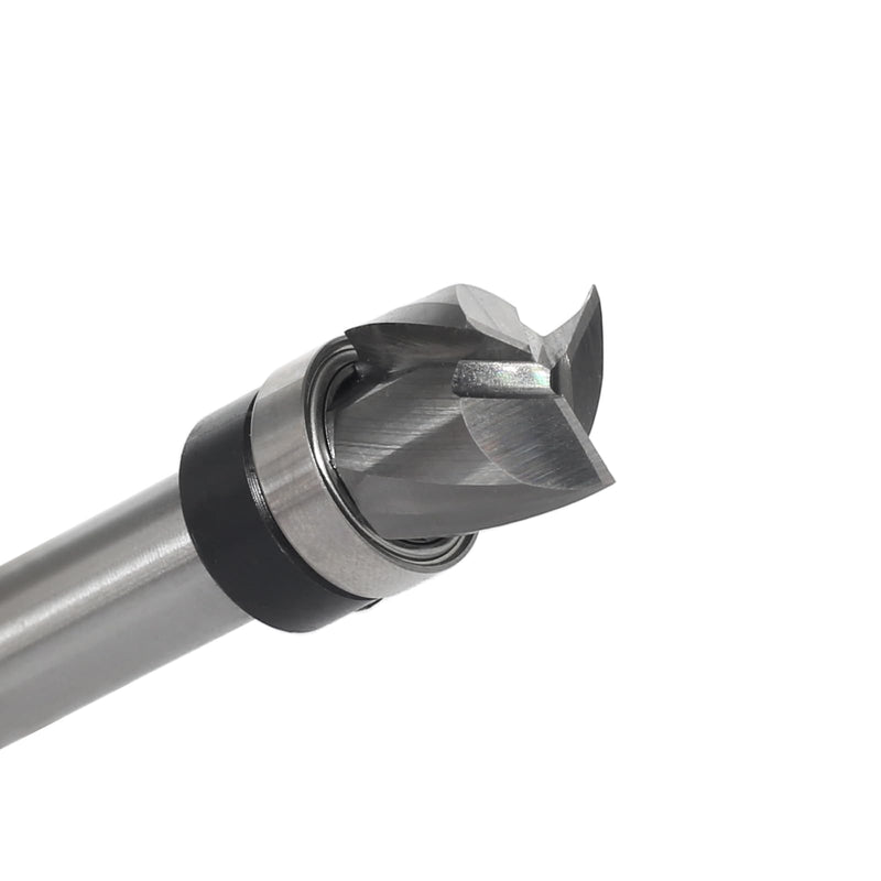 [Australia - AusPower] - AKYLIN Spiral Flush Cutter 8 mm Shank, Up Cut Spiral Cutter for Router, 12 mm Cutting Diameter, 10 mm Cutting Length, Spiral Grooved Bottom Ball Bearing Wood Cutter for Cutting Wood 8x12x10mm 