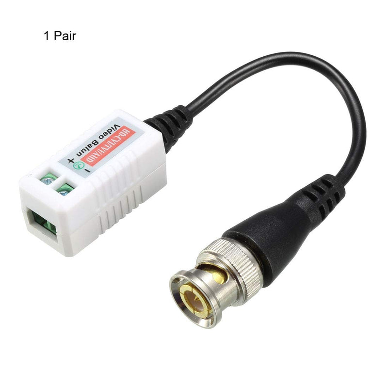 [Australia - AusPower] - uxcell Video Balun Transceiver CCTV Camera Passive BNC Connector CAT5 UTP 1 Channel Passive 1 Pair 