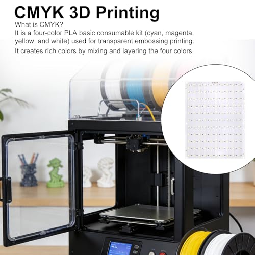 5pcs CMYK LED Backlight Board for Bambu Lab, 15.5x12cm/6.1x4.72 Inch Led Backlight Board with Power Cord Replacement PCB Accessories Compatible with Bambu Lab 3D Printer