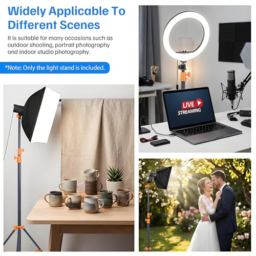 Light Stand Photography, 9.2ft/280cm Air-Cushioned Heavy Duty Tripod Stand Orange