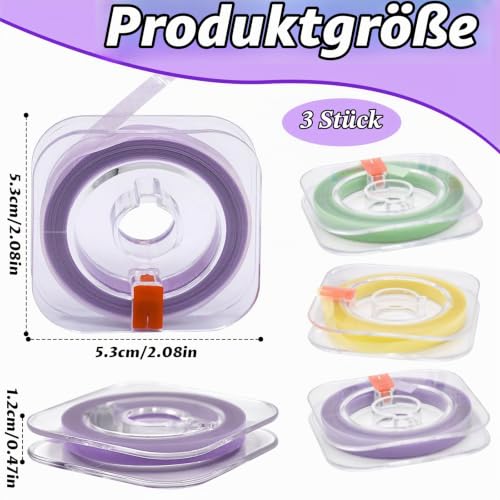 Pack of 3 Tooth Sandpaper, Interdental Sandpaper, Colorful Tooth Sandpaper, Tooth Sandpaper for Spaces, Dental Polishing Strips, Teeth Polishing (Yellow, Green, Purple, 6 mx 4 mm)