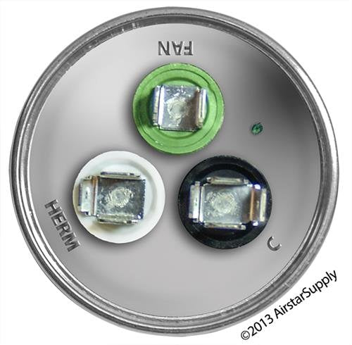40 + 3 uf/Mfd Round Dual Universal Capacitor Replacement Amrad USA2274 Replacement - Used for 370 or 440 VAC, Made in the U.S.A.