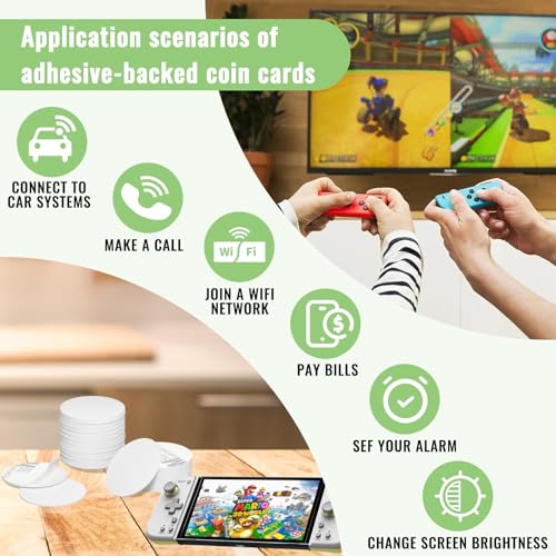 Pack of 50 NFC Tag Stickers NTAG215 NFC Sticker NFC Tag NFC Chip 540 Bytes Memory Compatible with iPhone Shortcuts iOS App Home Kit Android Smartphone App (Pack of 2) 50pcs (Pack of 2)