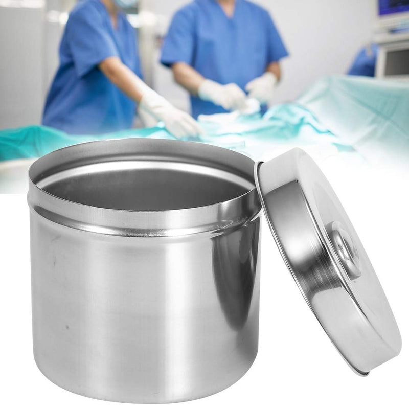[Australia - AusPower] - Dental Supplies Dressing Cotton Box Iodophor Gauze Container Stainless Steel Storage Jar[12cm], Stainless Steel Ointment Jar Sundry JarsExamination Supplies-Consumables 