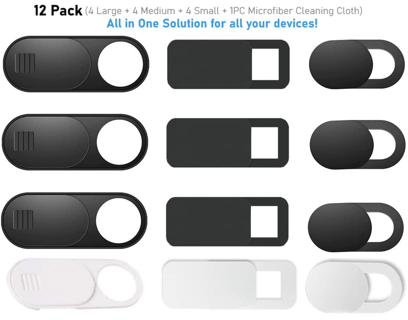 [Australia - AusPower] - 12 PCS Webcam Cover Slide,for MacBook Pro, iMac, Laptop, iPad, iPhone,PC(Tesla Model 3 Y X S Interior Cabin Camera); Ultra-Thin Camera Blocker Protector to Protect Privacy 