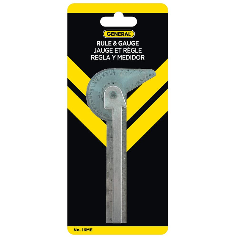 General Tools Pocket-Sized 6-In-1 Multi Use Ruler and Gauge #16ME with 4-Inch Ruler and Etched Graduations in 64ths of an Inch and Millimeters