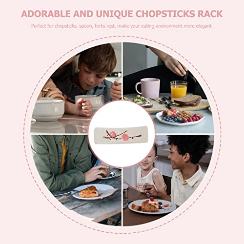 Alipis Japanese Style Chopsticks Rest Set 12 pack Spoon and Chopstick Rest for Dining Table Ceramic Chopstick Holder Stand Utensil Organizer for Family Meals Smooth Easy-Clean Design