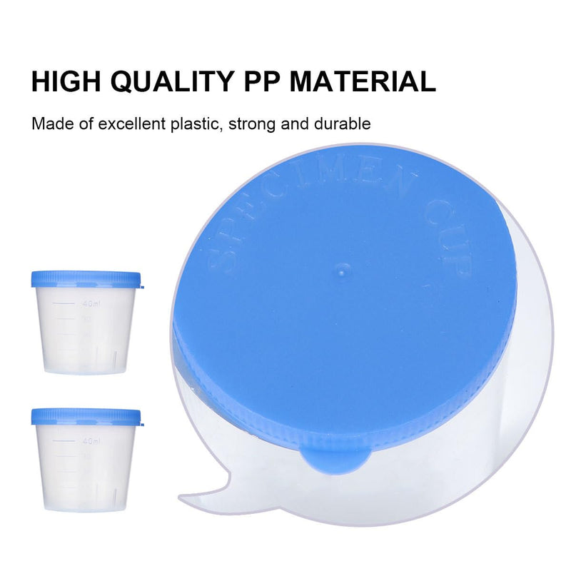[Australia - AusPower] - EXCEART 50pcs Sterile Specimen Cups Specimen Collection Cups Urine Cups Pregnancy Test Cups Sample Containers with Lid for Laboratory 40ml Random Color 