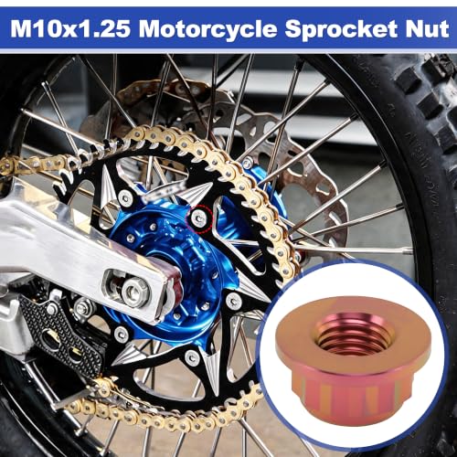 5 Pcs GR5 Titanium Alloy Sprocket Nut M10x1.25 Pink for Motorcycle