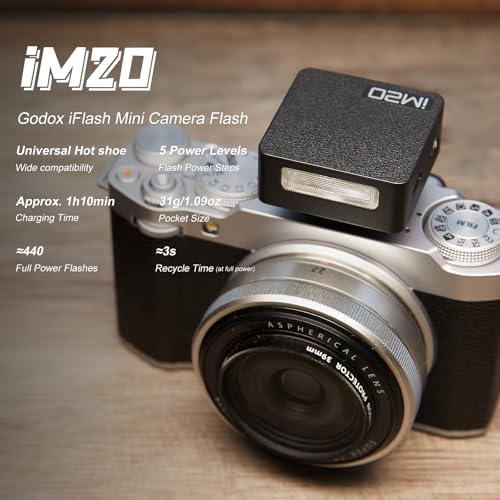 Godox iM20 Mini Flash 5 Power Levels 440 Full-Power IM 20 Built in Battery Black