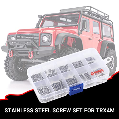 INJORA stainless steel hex screws, pins and nuts hardware kit for TRX4M 1/18 RC crawler car