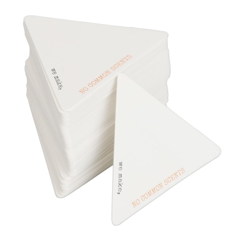 [Australia - AusPower] - 100pcs Perfume Test Strips Disposable Perfume Paper Strips Triangle Shape Perfume Test Strips Evaluation Fragrance Blotter Strips for Essential Oils Aromatherapy 55 X 50mm 