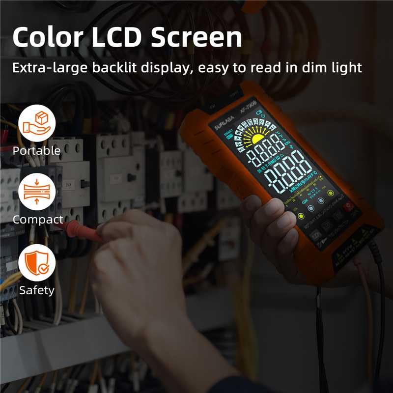 [Australia - AusPower] - Digital Multimeter TRMS 6000 Counts, Auto-Ranging Voltmeter with Non-Contact Voltage Tester, Electric Tester with Voltage, Current, Resistance, Rechargeable Battery & Data Hold for Automotive 