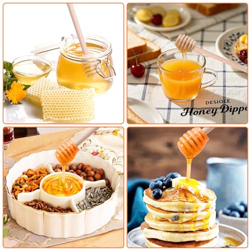 100 PCS Wooden Honey Sticks Dipper 6 Inch, Mini Honeycomb Honey Stirrer 6 Inch 100 Pcs