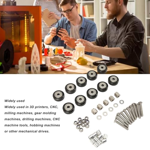 10Pcs 3D Printer POM Pulley Wheels with Bearings, Durable, High Printing Accuracy, Compatible with AnetEngraving Machines, 3D Printer Accessories for Ender 3, Ender 3 V2,