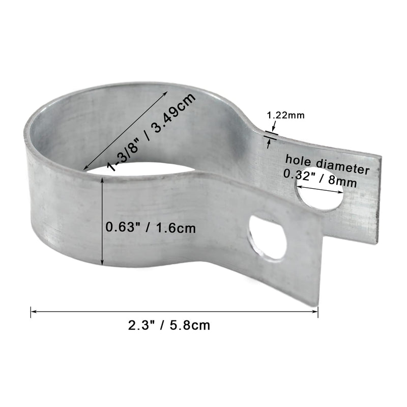 [Australia - AusPower] - 12 Pack Brace Bands Chain Link Fence, Galvanized Steel Chain Link Brace Band Use for 1-3/8" Outside Diameter Post/Pipe, Gate, Fences Panels 12 