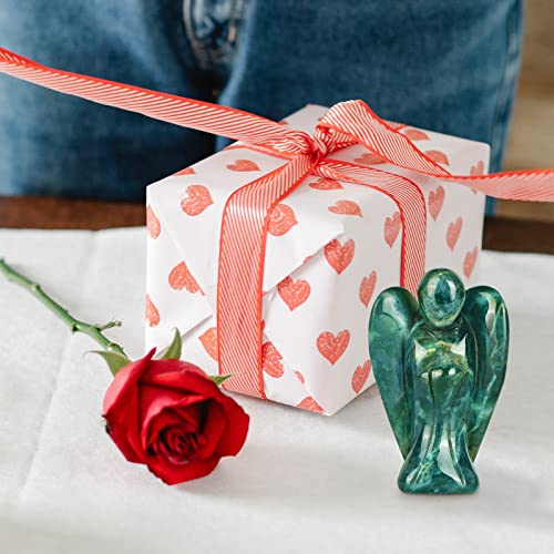 Artistone 2" Ocean Jasper Crystal Guardian Angel Figurines Carved Gemstone Pocket Angel Stone Statues Reiki Healing Protective Peace Prayer Home Decoration
