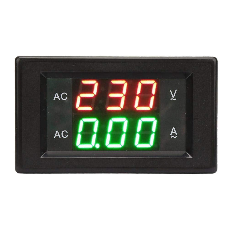 [Australia - AusPower] - Digital Voltmeter with LED Red and Green Display - 2-in-1 AC Voltage and Amp Meter for 60-500V AC, 0-50A Panel Meter for Voltage and Current Testing 