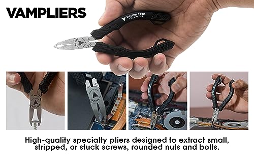 VAMPLIERS 5" Mini Stripped M2 Screw Extractor Pliers ESD Safe TPR Handles 5" Mini Pliers