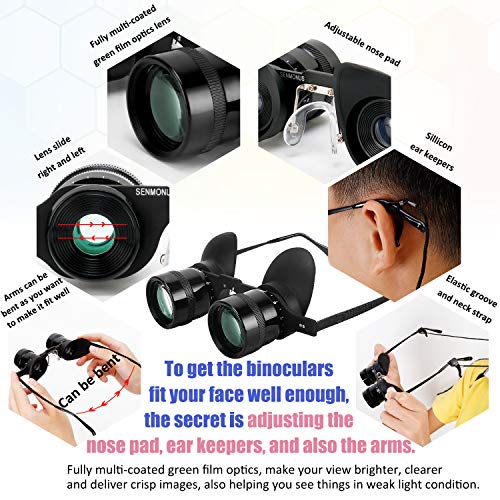 Hands-Free Binoculars Glasses for Opera, TV, Fishing, Concerts, Theater