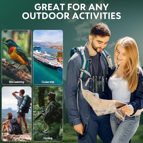Occer 12x50 Binoculars for Adults High Powered for Bird Watching Green Tactical Edition-Green