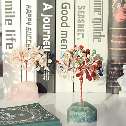 7 Chakra Healing Crystal Tree Natural Gemstone Crystals Stone Base Copper Wire Tree Life Money Trees for Home Office Desk Room Bookshelf Decor Reiki Spiritual Energy for Womem Men 7 Chakra